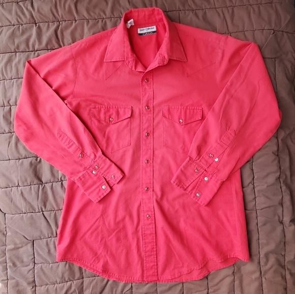 Vintage Karman Western Men's Long Sleeve. RED SNAPS. Med/Large. GVPWC. - Picture 12 of 14